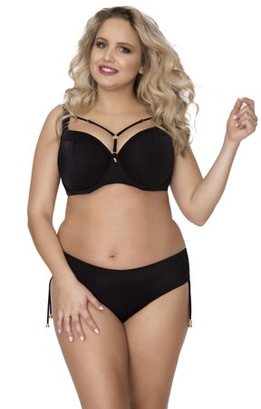 Купальный лиф на косточках с декоративной бретелью